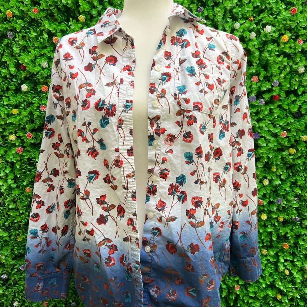 Land’s End Women’s Long Sleeve Floral Print Shirt
